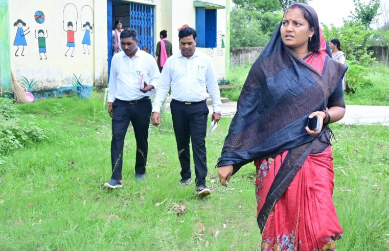 मंत्री श्रीमती लक्ष्मी राजवाड़े ने किया आंगनबाड़ी और प्राथमिक शाला का औचक निरीक्षण