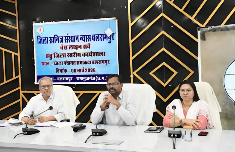 डीएमएफ अंतर्गत बेस लाइन सर्वे हेतु जिला स्तरीय कार्यशाला संपन्न220 ग्राम पंचायतों में होगा बेस लाइन सर्वेखनन प्रभावी क्षेत्र के विकास के लिए बनेगी पंचवर्षीय योजना